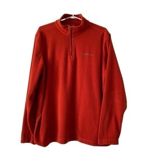 EDDIE Bauer orange fleece pullover 1/4 zip size L